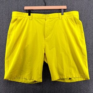 Hreski Mens Yellow Green Golf Shorts Performance Stretch 44 Chartreuse